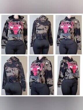 Chicago Bulls Custom Bleached and Distressed Hoodie